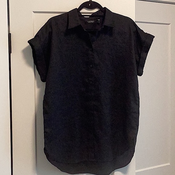 Lauren Ralph Lauren Tops - Lauren Ralph Lauren Black Linen Shirt Size L